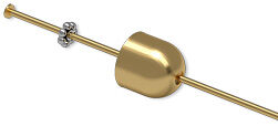 Cord cap being threaded onto a headpin